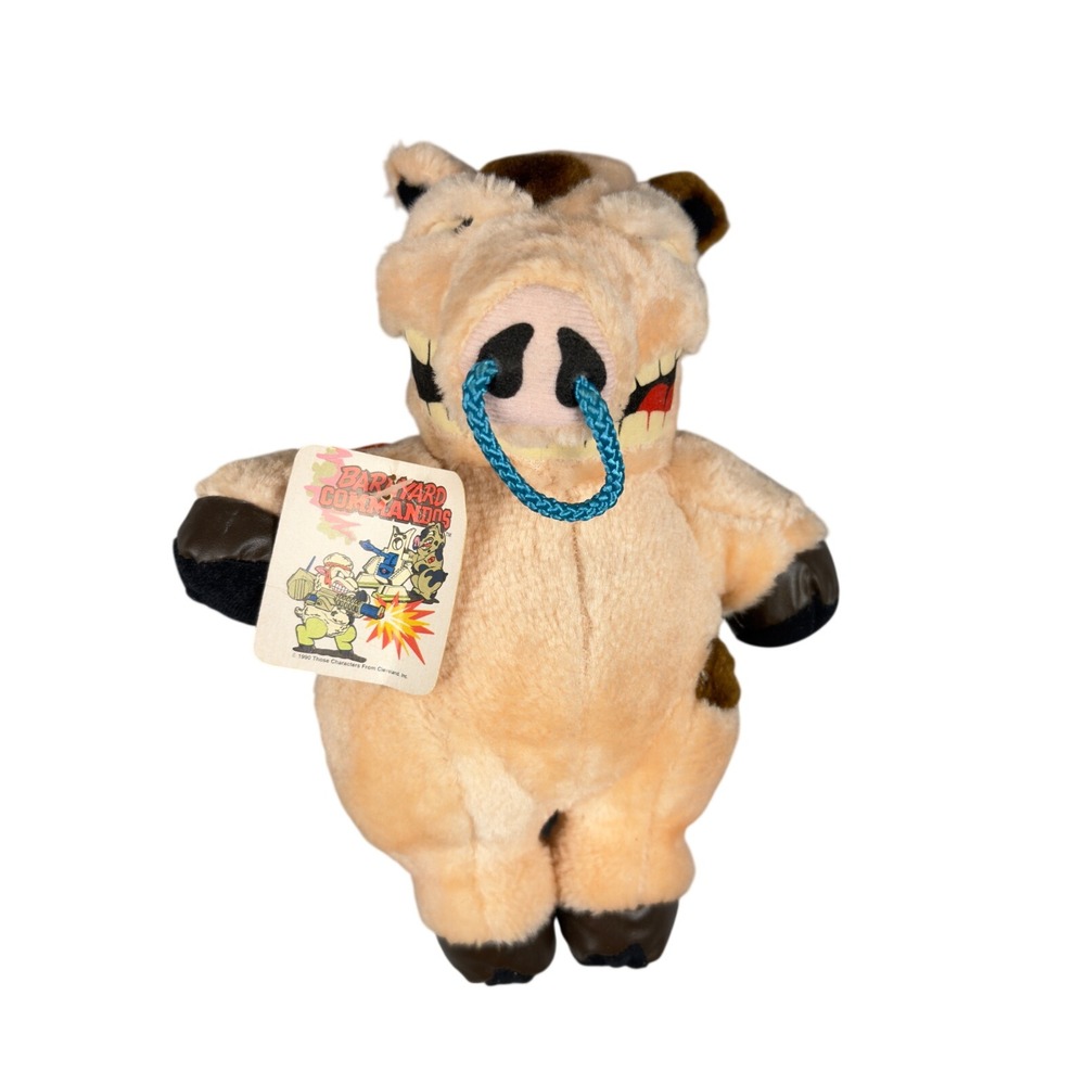 Vtg NWT 1990 Barnyard Commandos Shoat N. Sweet Plush RARE Ace Novelty Pig 10"